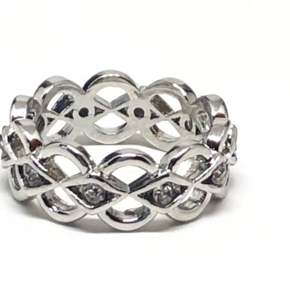 .925 Open Weave with CZs Ring - Picture 2 of 7